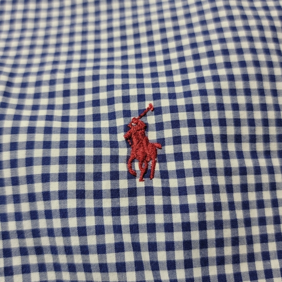 Ralph Lauren Gingham Navy Slim Fit Button Down - Picture 6 of 7